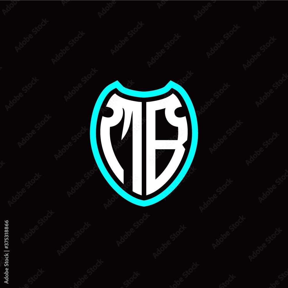 Initial M B letter with shield modern style logo template vector Initial M B letter with shield modern style logo template vector