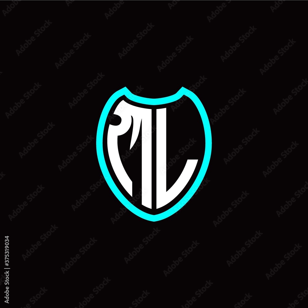 Initial M L letter with shield modern style logo template vector Initial M L letter with shield modern style logo template vector