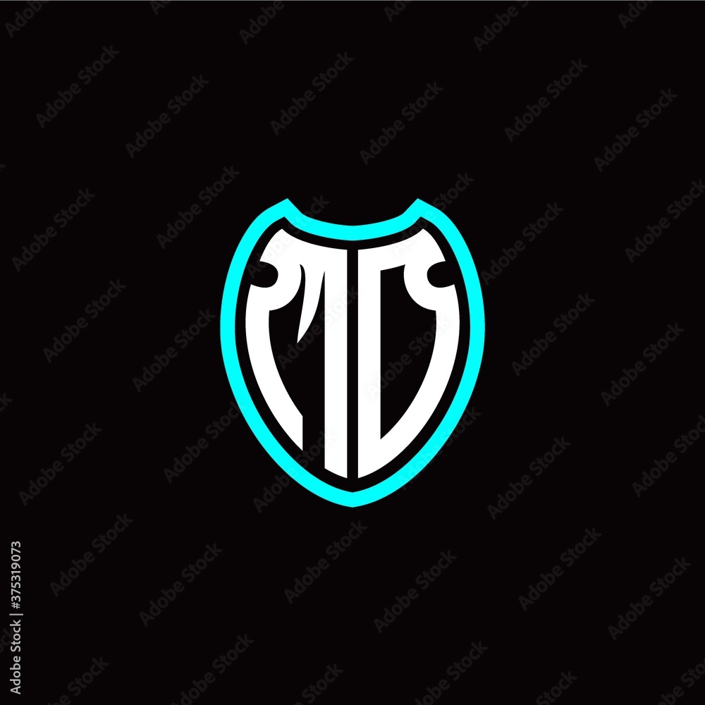 Initial M O letter with shield modern style logo template vector Initial M O letter with shield modern style logo template vector