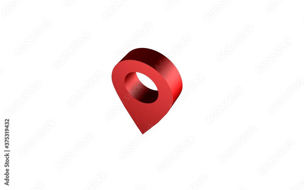 3d illustration icon of location point simple shapes 3d illustration icon of location point simple shapes