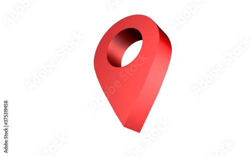 3d illustration icon of location point simple shapes