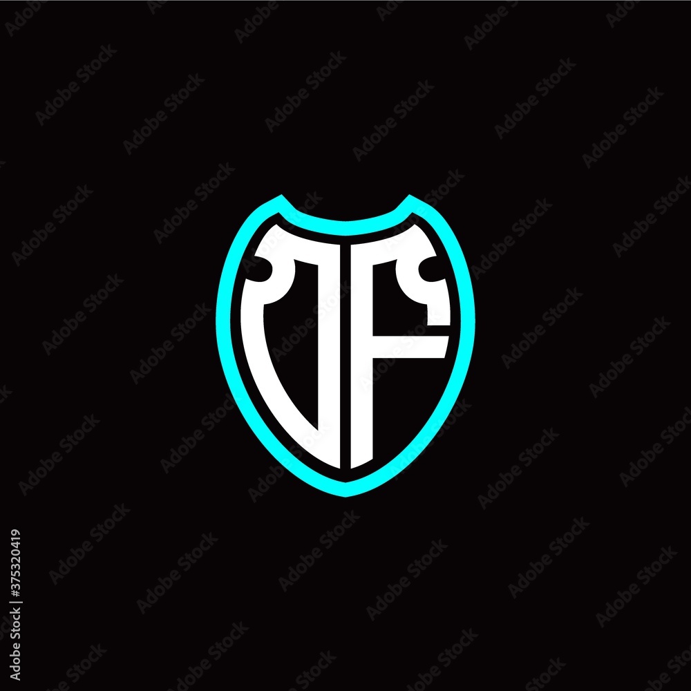 Initial O F letter with shield modern style logo template vector Initial O F letter with shield modern style logo template vector