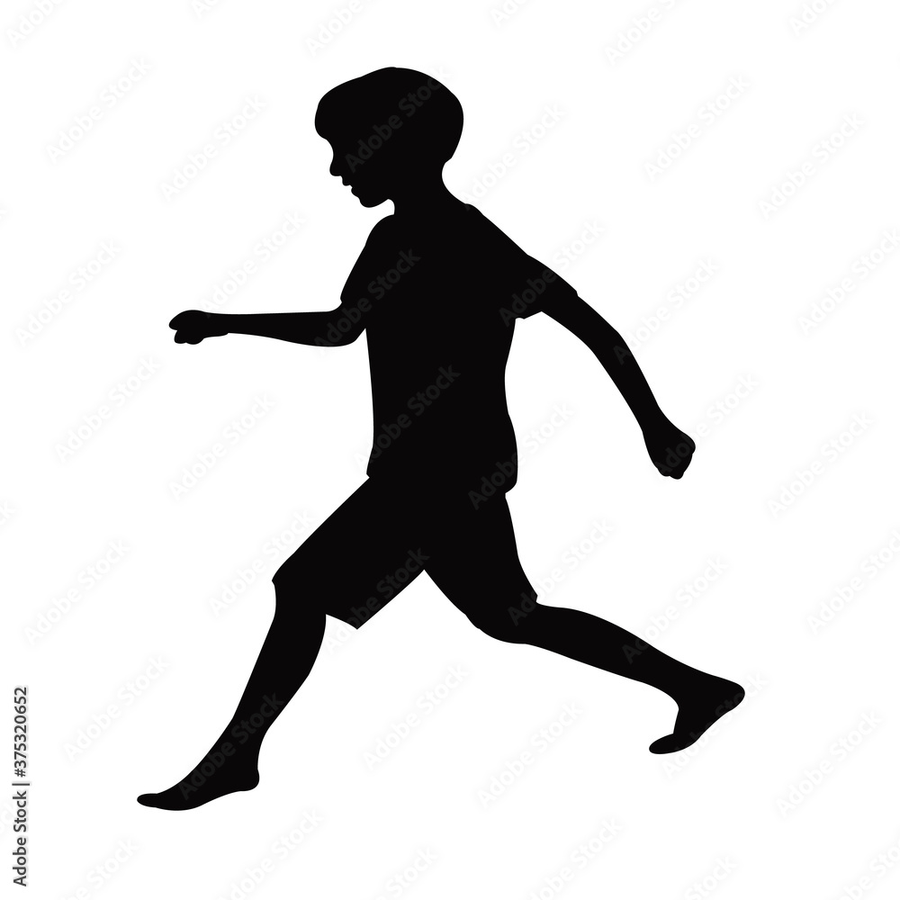 a boy walking body silhouette vector