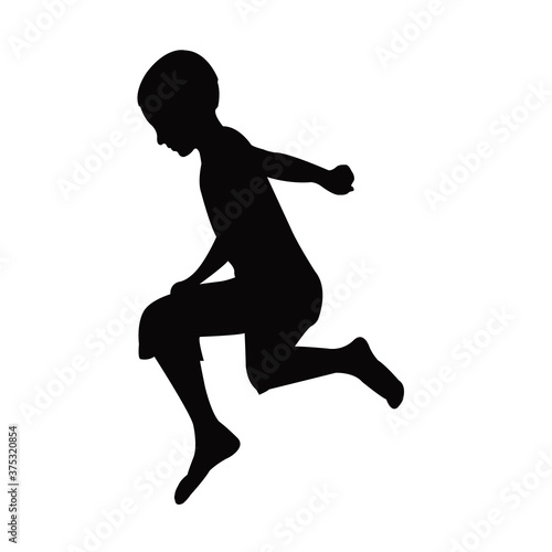 a boy jumping body silhouette vector © turkishblue