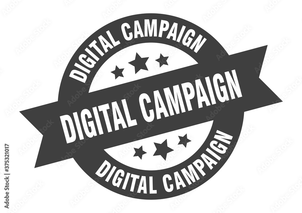 Fototapeta premium digital campaign sign. round ribbon sticker. isolated tag