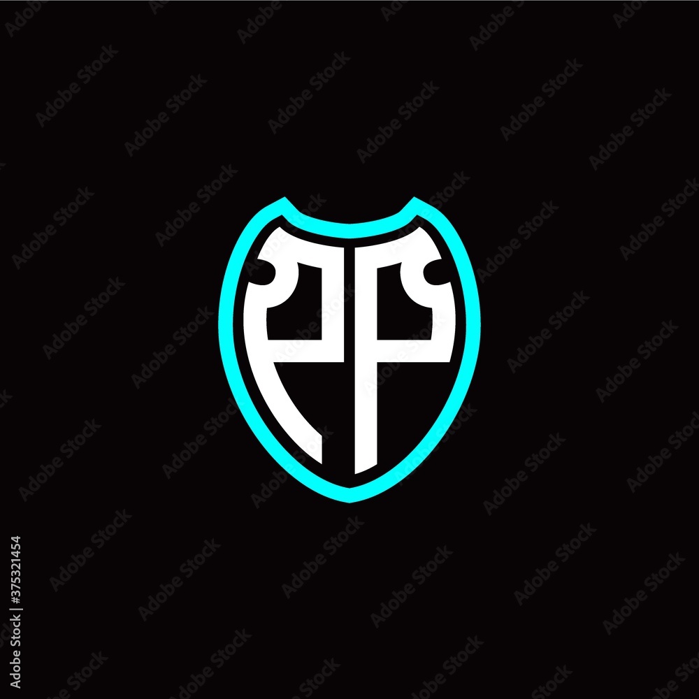 Initial P P letter with shield modern style logo template vector Initial P P letter with shield modern style logo template vector