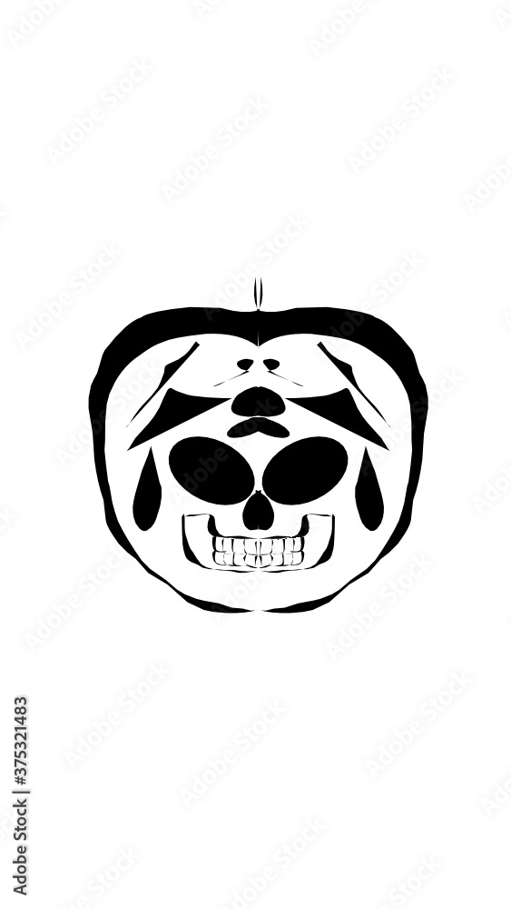 pumpkin illustration with scary skull face. very suitable for halloween celebrations pumpkin illustration with scary skull face. very suitable for halloween celebrations