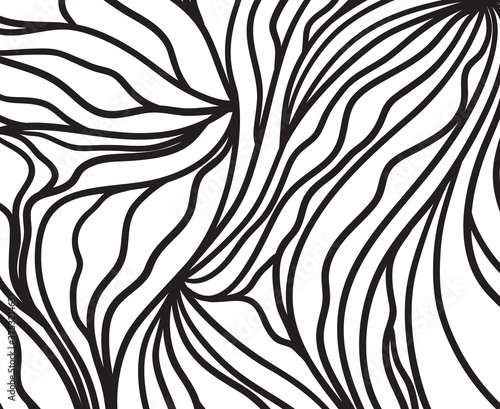 Abstract pattern with waves. Wavy background. Black and white wallpaper