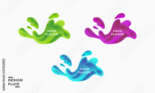 three variants of juice flavors. modern fluid design bundle design.