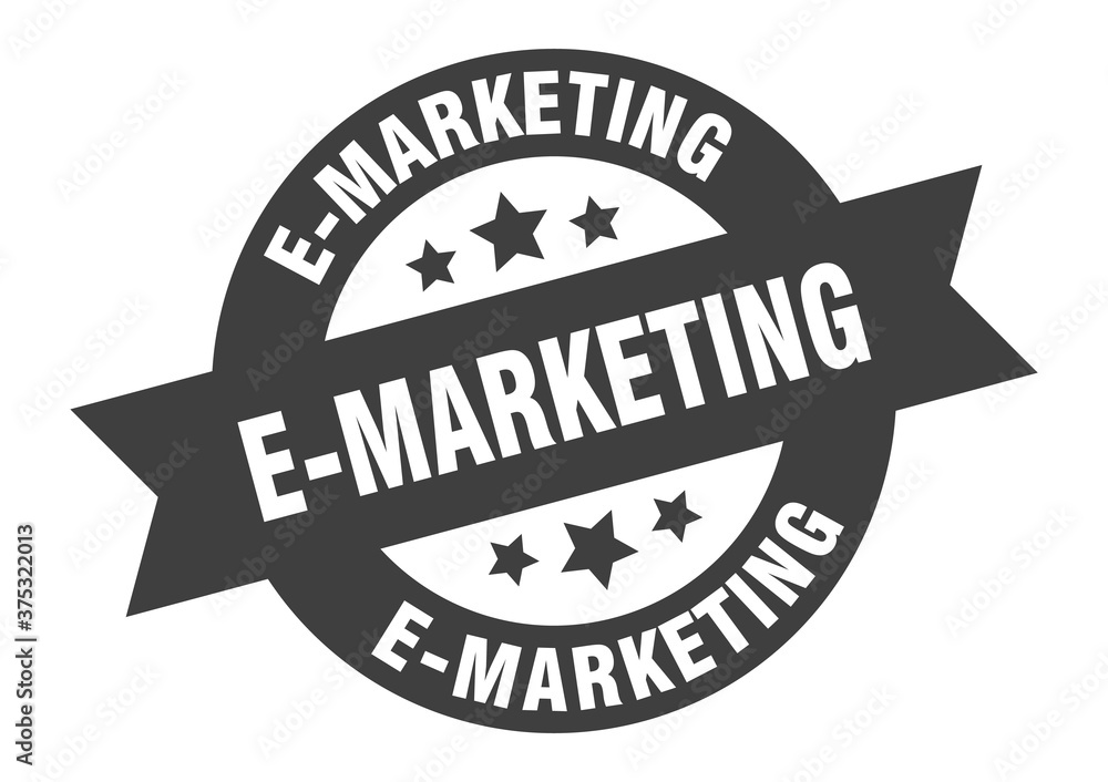 Fototapeta premium e-marketing sign. round ribbon sticker. isolated tag