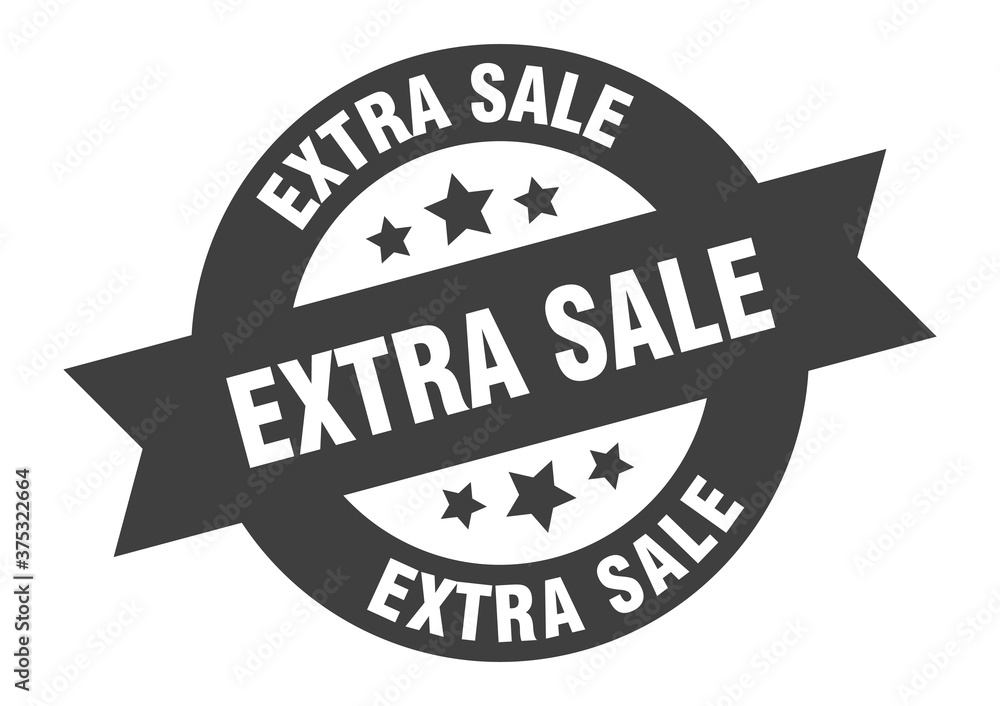Fototapeta premium extra sale sign. round ribbon sticker. isolated tag