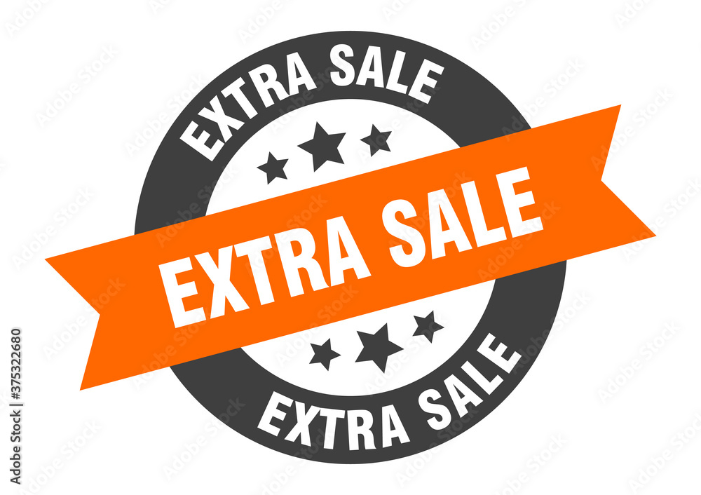 Obraz premium extra sale sign. round ribbon sticker. isolated tag