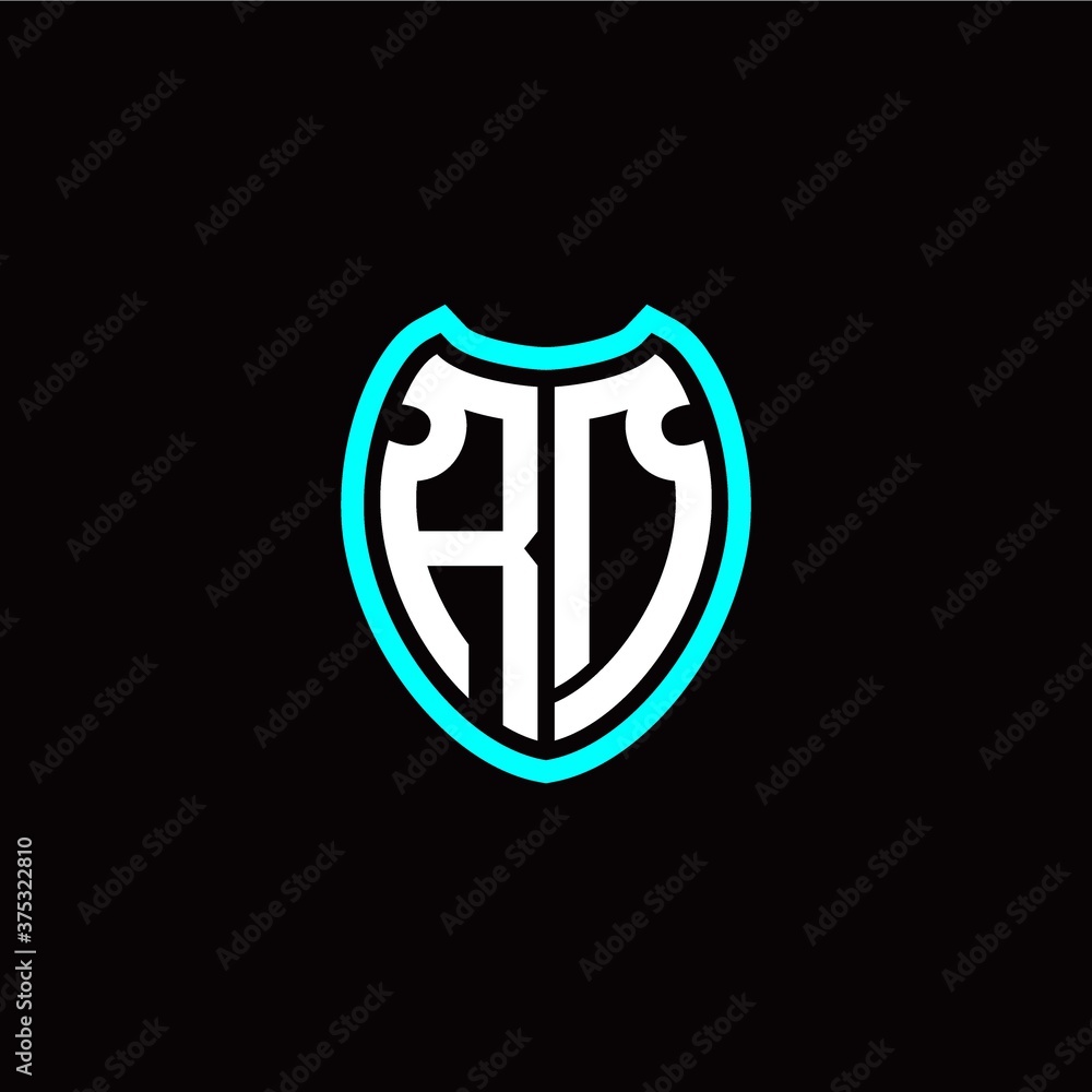 Initial R D letter with shield modern style logo template vector Initial R D letter with shield modern style logo template vector