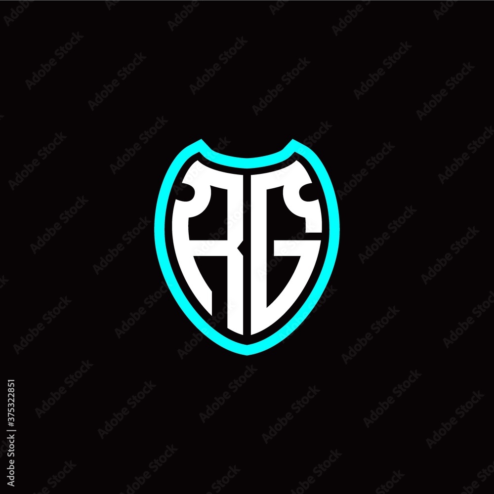 Initial R G letter with shield modern style logo template vector Initial R G letter with shield modern style logo template vector