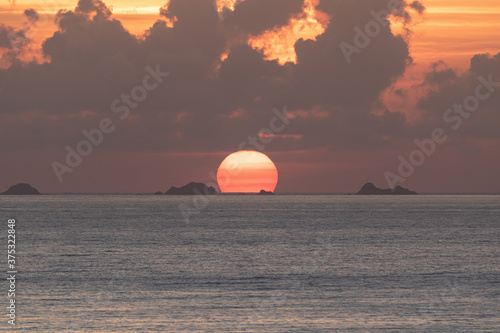 Coucher de soleil, îles sanguinaires, Corse