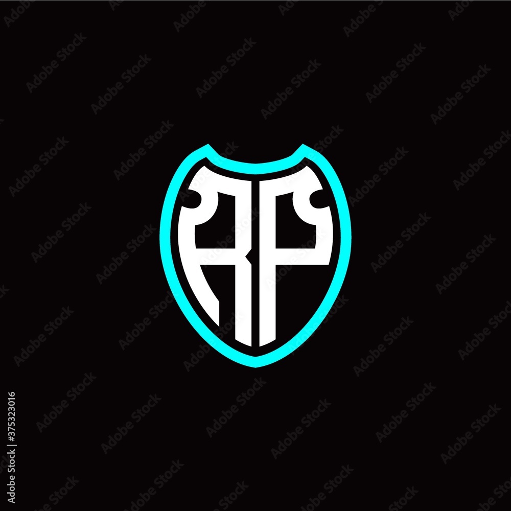 Initial R P letter with shield modern style logo template vector Initial R P letter with shield modern style logo template vector