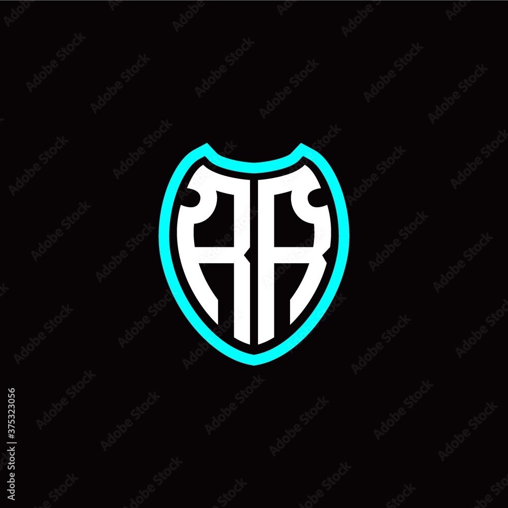 Initial R R letter with shield modern style logo template vector Initial R R letter with shield modern style logo template vector