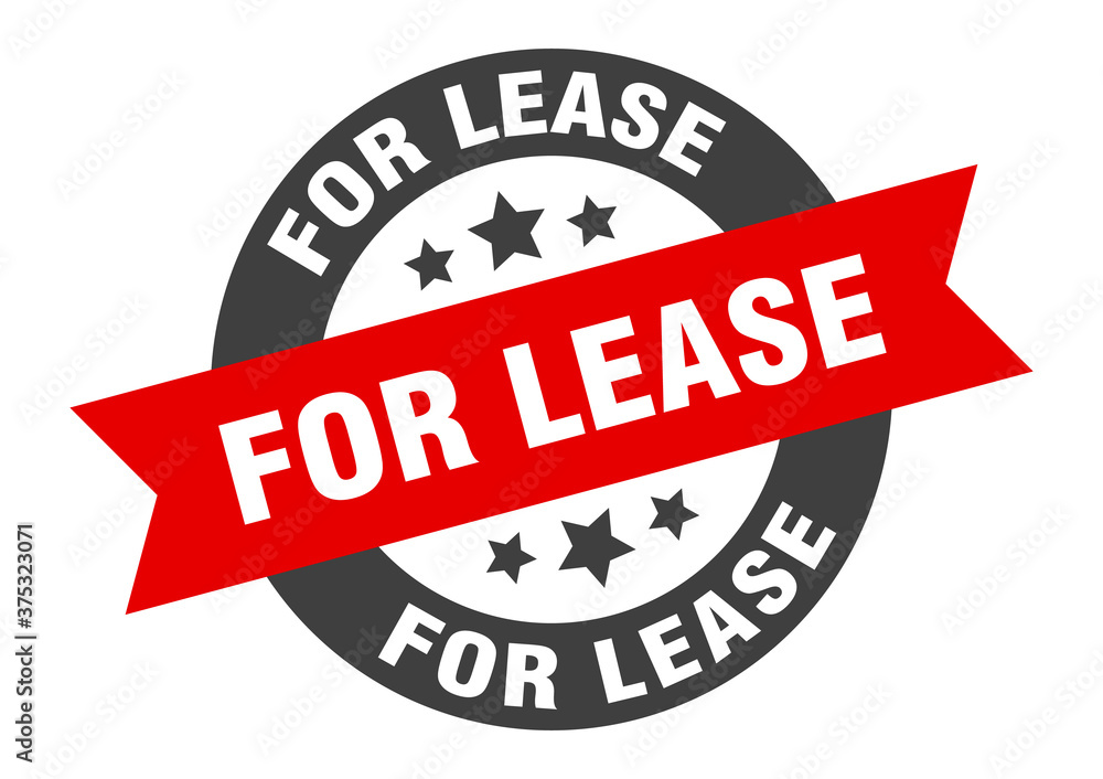 Fototapeta premium for lease sign. round ribbon sticker. isolated tag