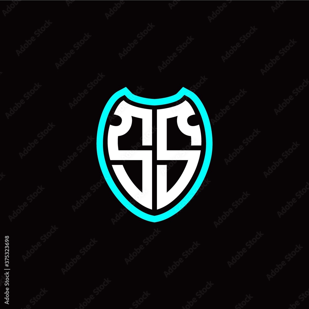 Initial S S letter with shield modern style logo template vector Initial S S letter with shield modern style logo template vector