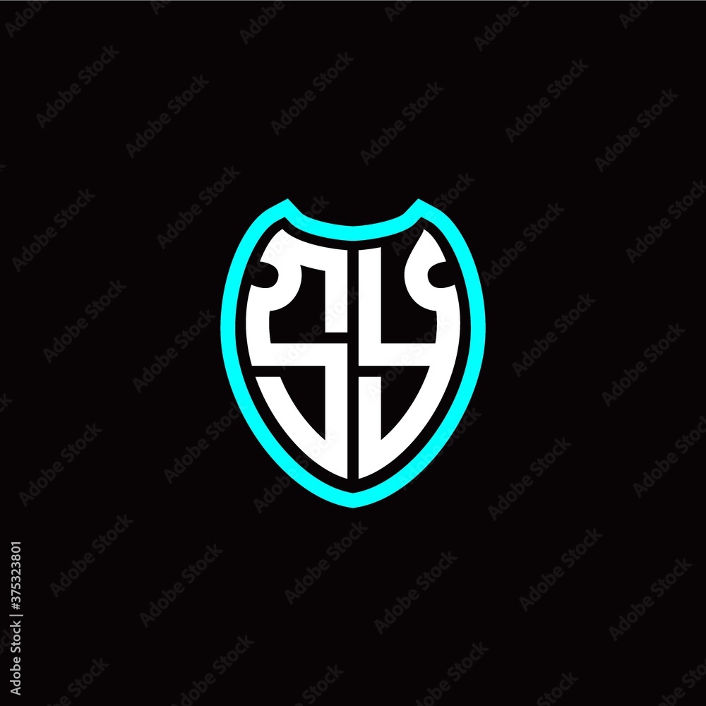 Initial S Y letter with shield modern style logo template vector Initial S Y letter with shield modern style logo template vector