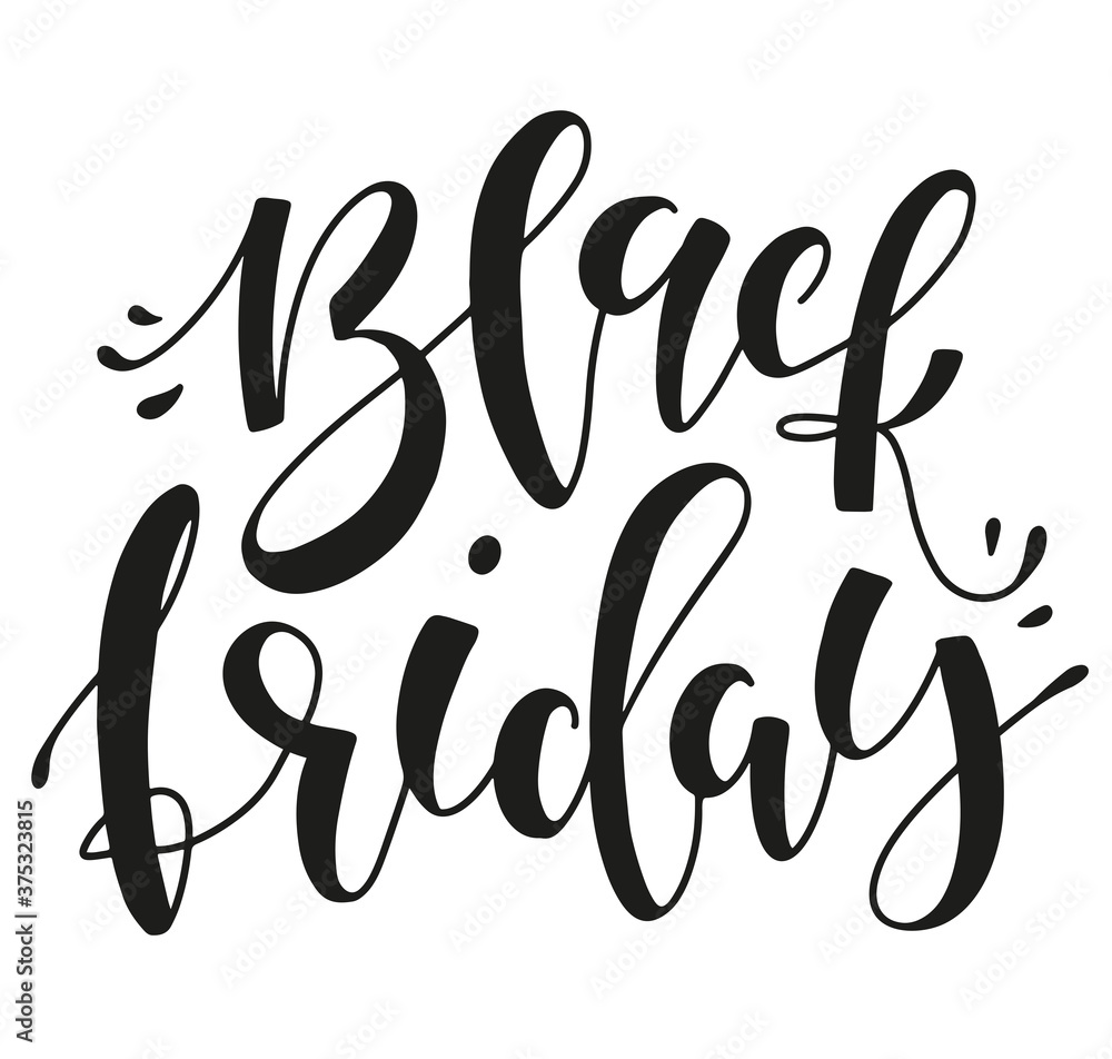 Handwritten modern brush lettering of Black Friday - vector illustration isolated on white background. Handwritten modern brush lettering of Black Friday - vector illustration isolated on white background.