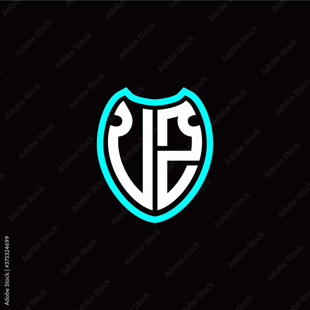 Initial V Z letter with shield modern style logo template vector Initial V Z letter with shield modern style logo template vector