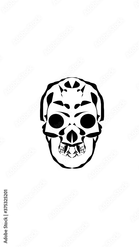 pumpkin illustration with scary skull face. very suitable for halloween celebrations