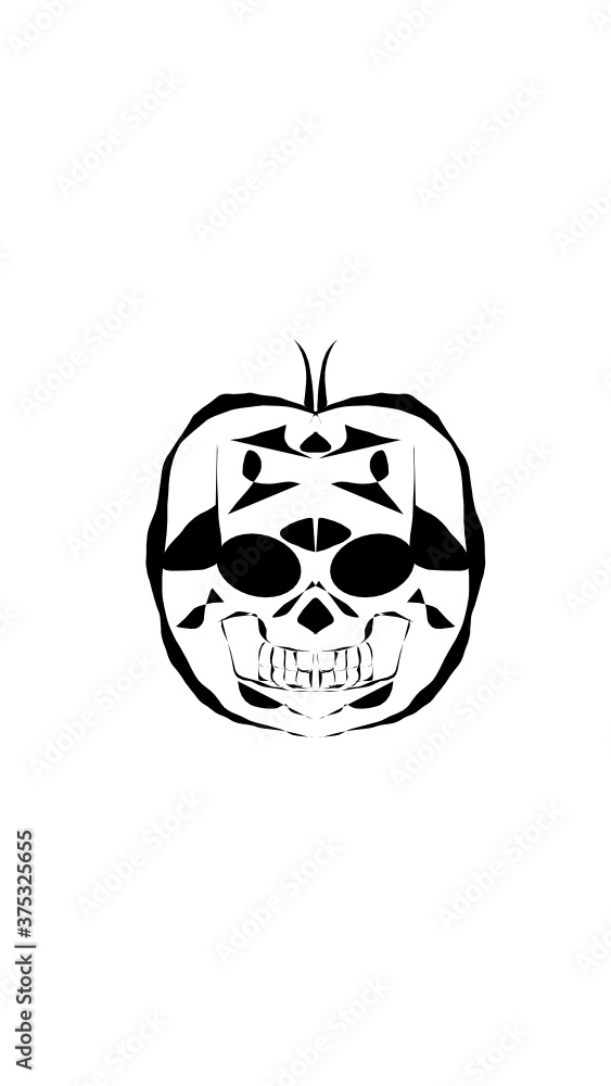pumpkin illustration with scary skull face. very suitable for halloween celebrations pumpkin illustration with scary skull face. very suitable for halloween celebrations