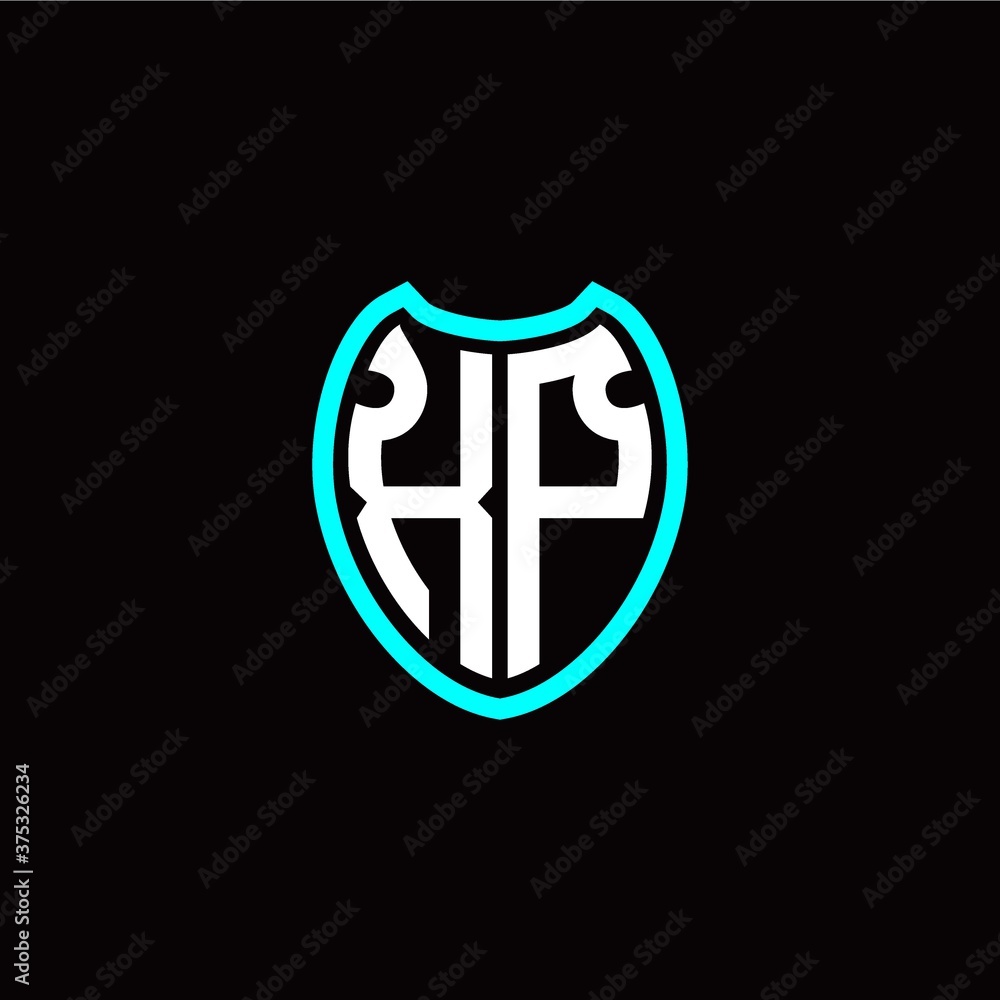 Initial X P letter with shield modern style logo template vector Initial X P letter with shield modern style logo template vector