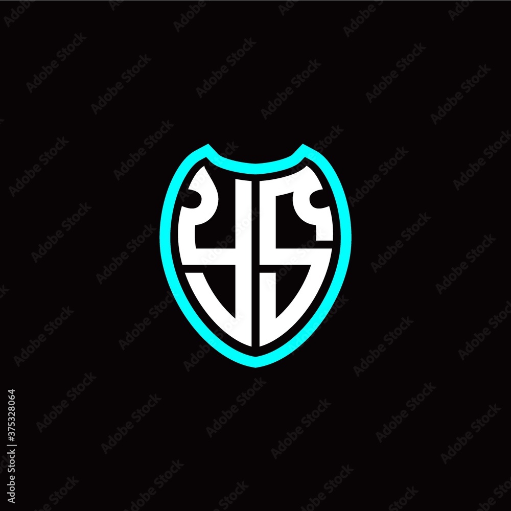 Initial Y S letter with shield modern style logo template vector Initial Y S letter with shield modern style logo template vector