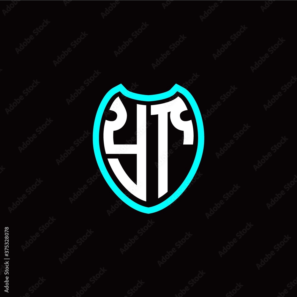 Initial Y T letter with shield modern style logo template vector Initial Y T letter with shield modern style logo template vector