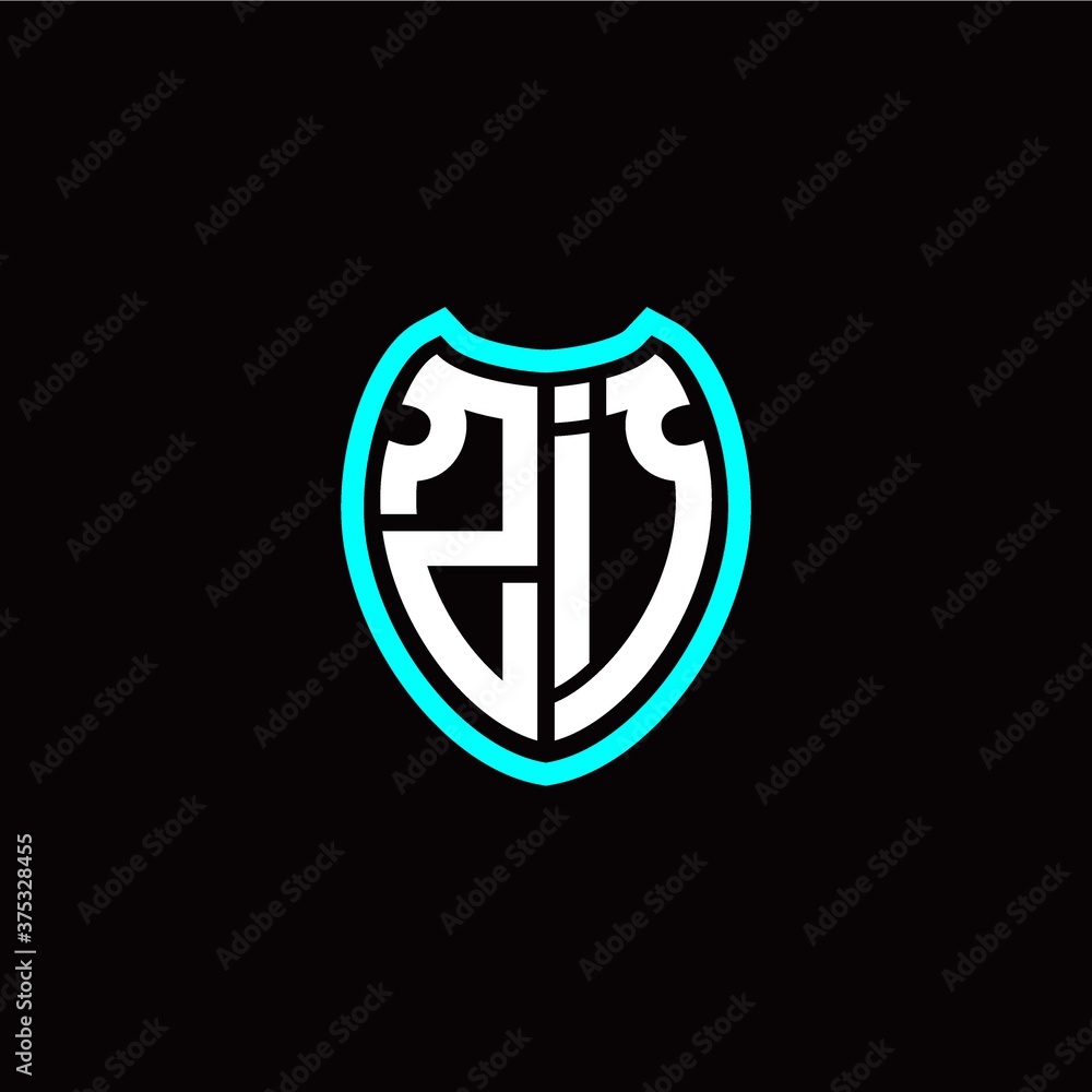 Initial Z I letter with shield modern style logo template vector Initial Z I letter with shield modern style logo template vector