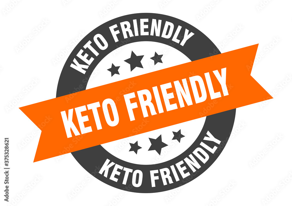 Fototapeta premium keto friendly sign. round ribbon sticker. isolated tag