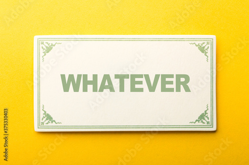 Whatever Frame Label On Yellow Background