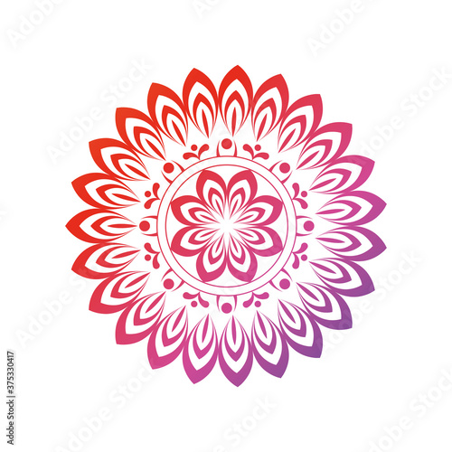 gradient mandala for henna, tattoo