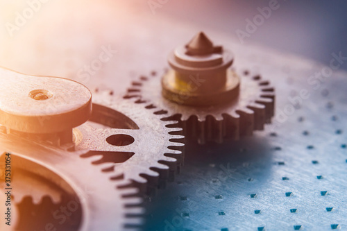 Obraz na plátně clockwork gears in retro style