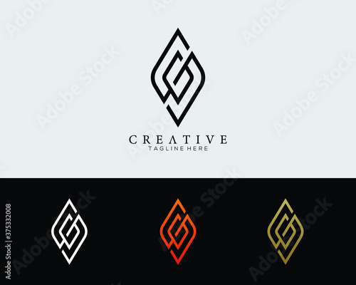 letter G and S design logo template  modern creative elegant