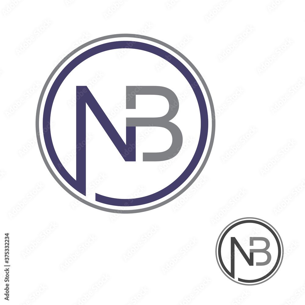 Simple letter NB for your best business icon symbol Simple letter NB for your best business icon symbol