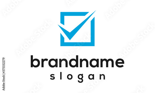 Modern tick logo design vector