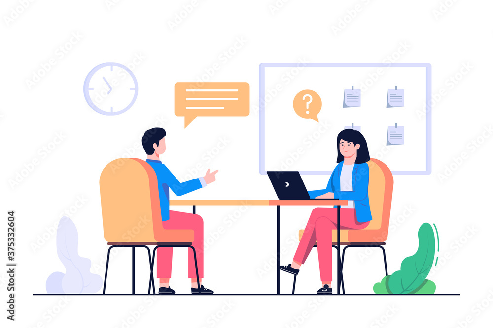 new worker interview concept illustration