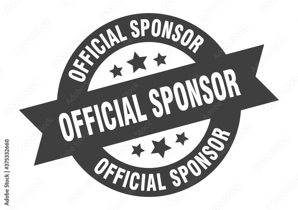 Fototapeta premium official sponsor sign. round ribbon sticker. isolated tag