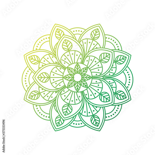 gradient mandala for henna or tattoo on white background