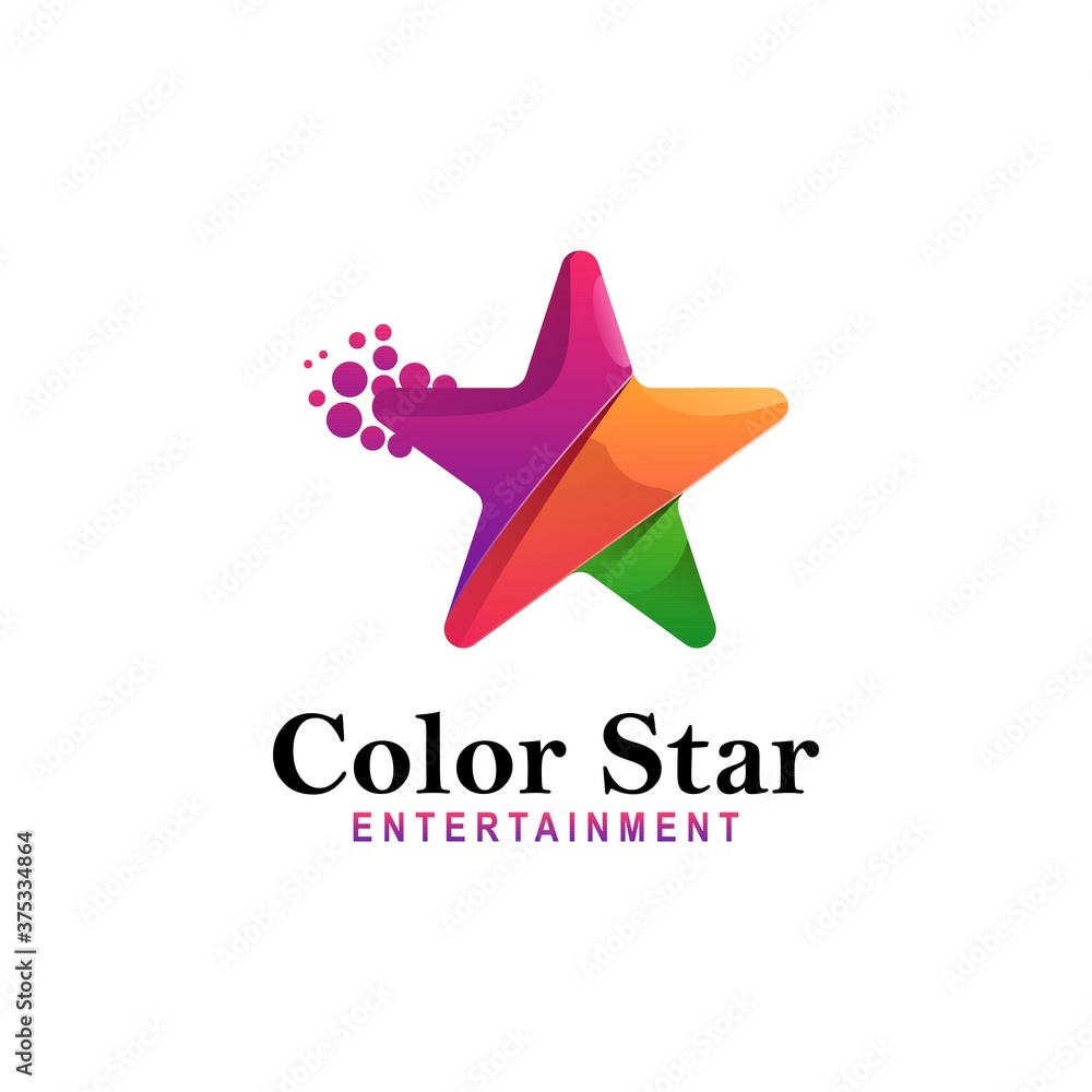 Obraz premium Vector Logo Illustration Color Star Gradient Colorful Style.