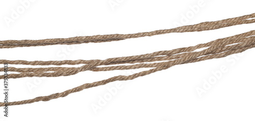 Brown rope isolated on white background with clipping path