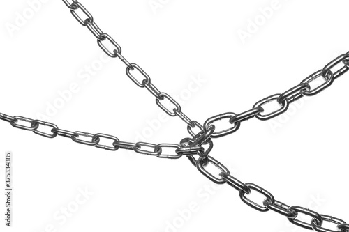 Metal chains isolated on white background with clipping path