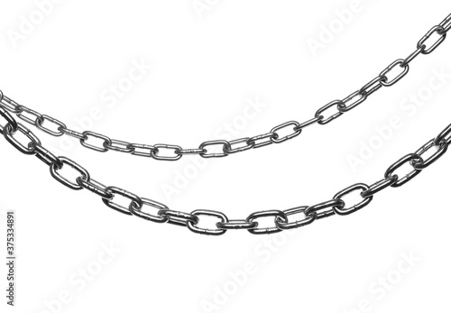 Metal chains isolated on white background with clipping path photo