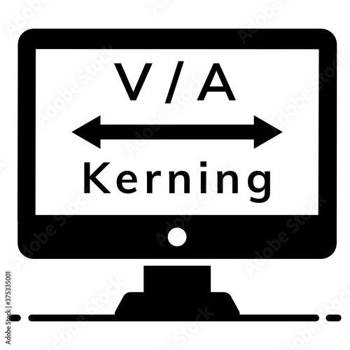 
A letter pacing tool, kerning icon in design
