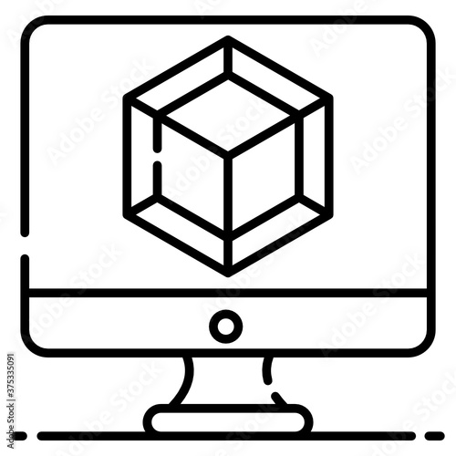 
Flat vector icon of 3d modeling, entity  
