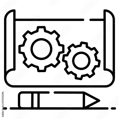 
Icon design of sketch, icon of prototype 
