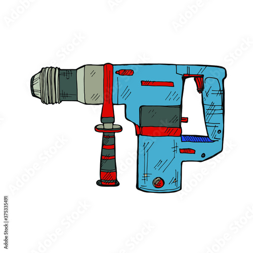  Hand drawn perforator. House repair collection